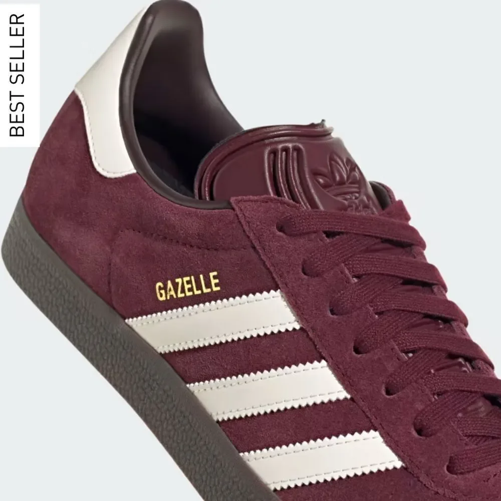 NWT Adidas Gazelle Sneakers Maroon Size Men 5.5/Women 6.5 - Picture 5 of 15